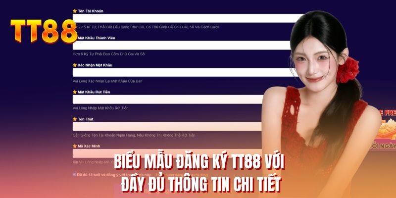 Biểu mẫu đăng ký TT88 với đầy đủ thông tin chi tiết
